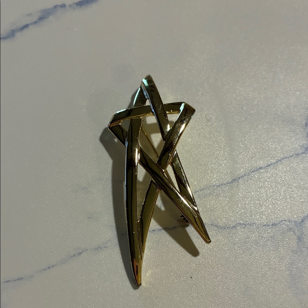 Gold Geometric Brooch-Like New